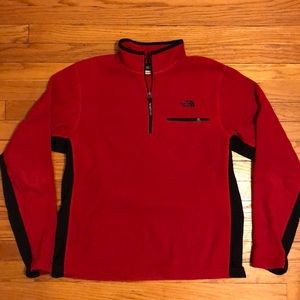 North Face Red/Black Fleece Pullover